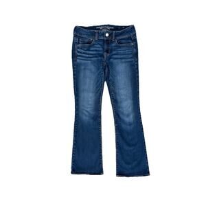 American Eagle Kick Boot Jeans Women’s 6 Short Dark Blue Denim Bootcut Y2K